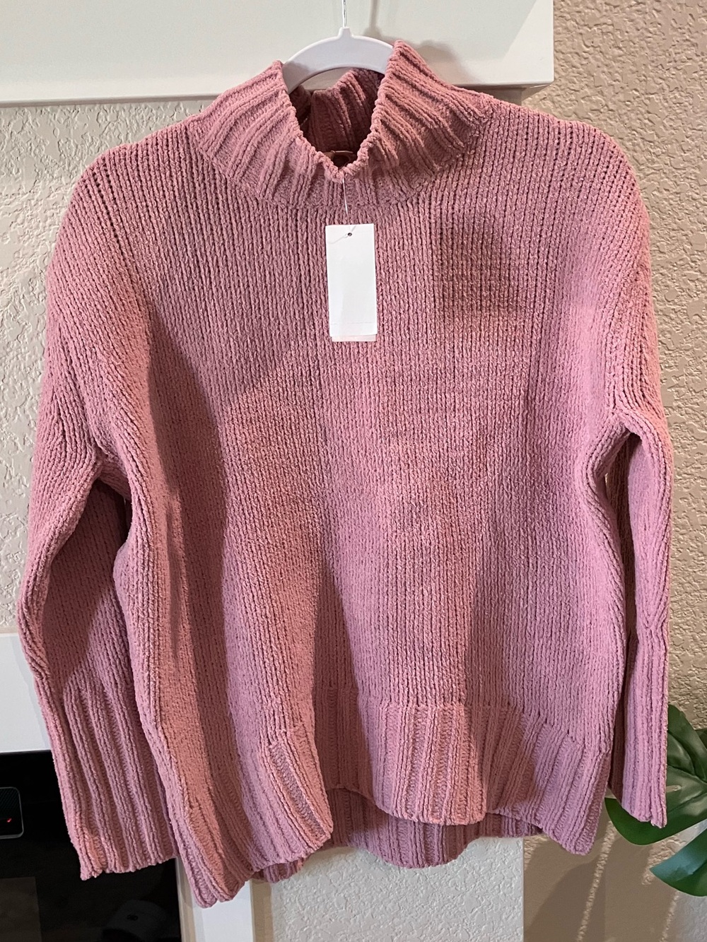 Philosophy Dusty Rose Ribbed Mock Neck Sweater